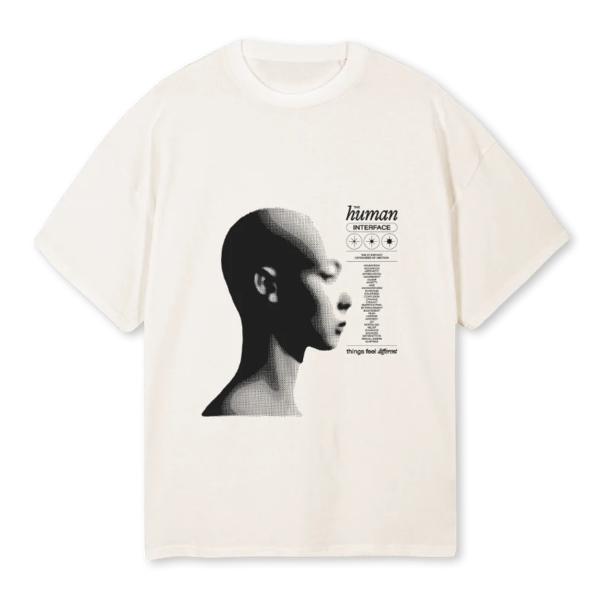 THEHUMANINTERFACE Vintage White Oversized Tee.