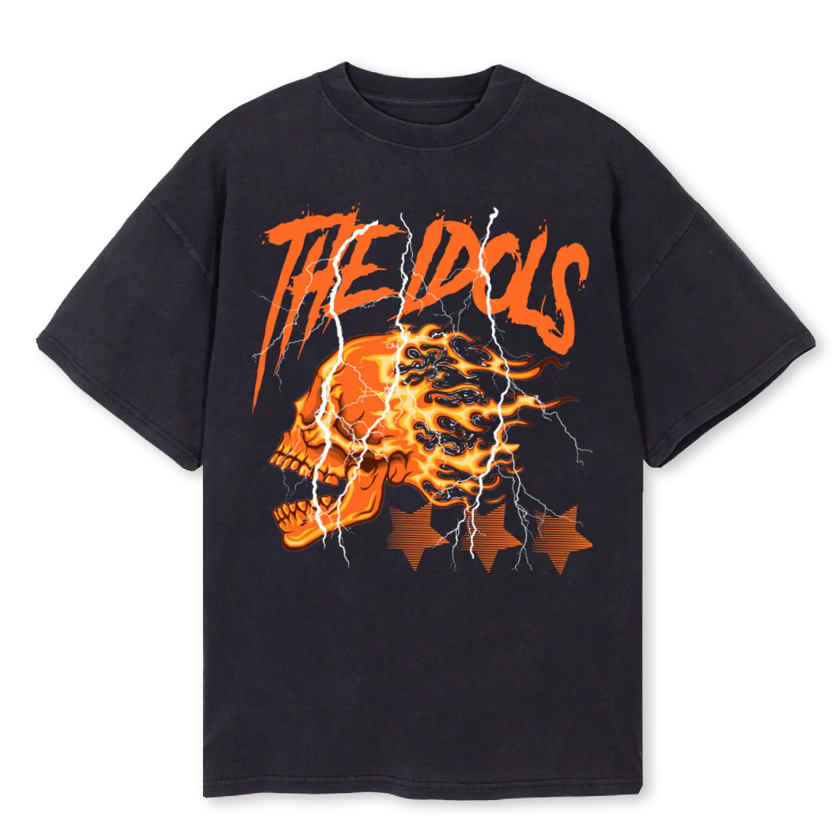 THEIDOLS Vintage Black Oversized Tee.
