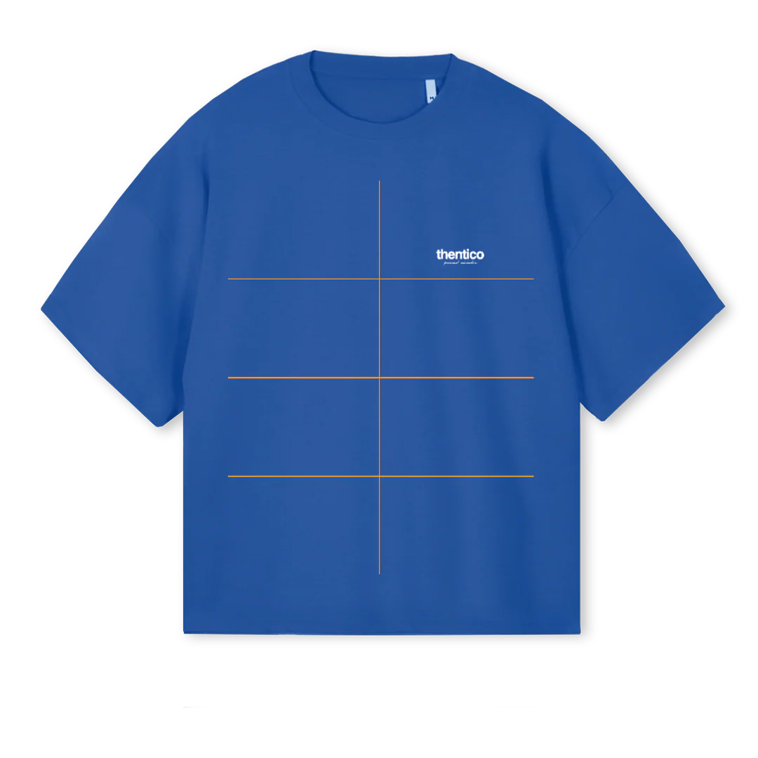 THENTIC_OSBTEE Cobalt Blue Oversized Boxy Tee.