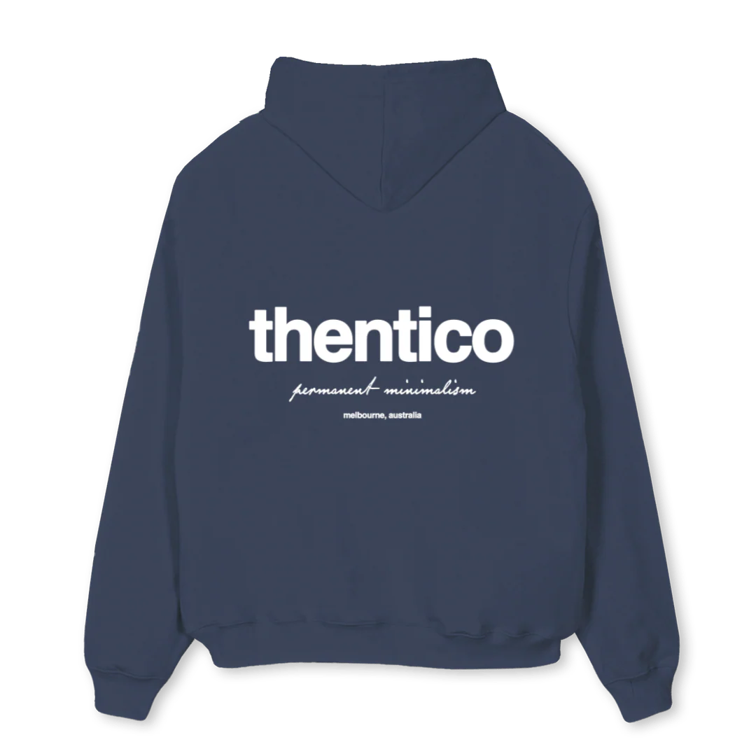 THENTIC_OSH Navy Blue Oversized Hoodie. - Image 2