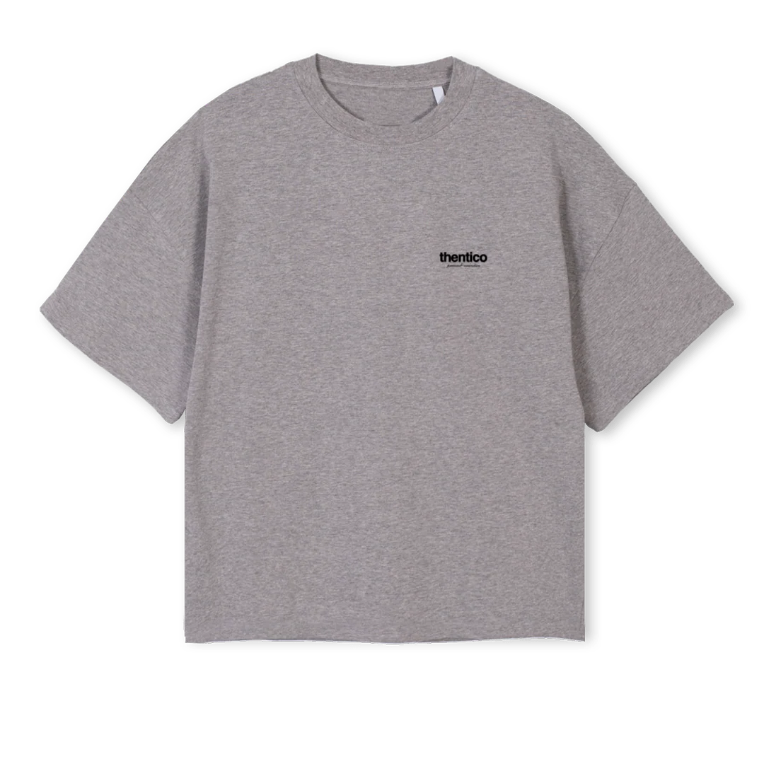 THENTIC_OSBTEE_B Grey Marl Oversized Boxy Tee.