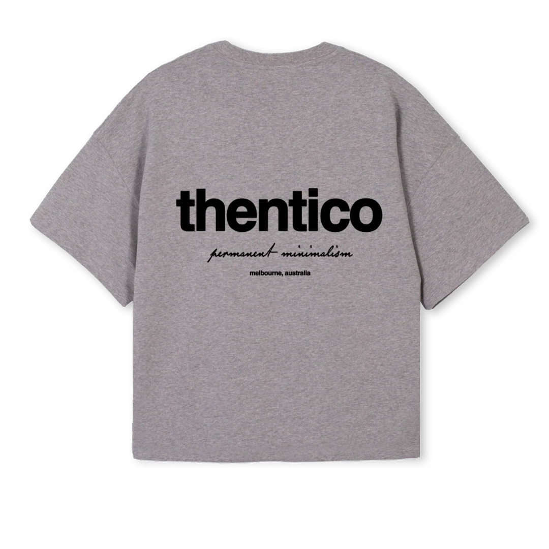 THENTIC_OSBTEE_B Grey Marl Oversized Boxy Tee. - Image 2