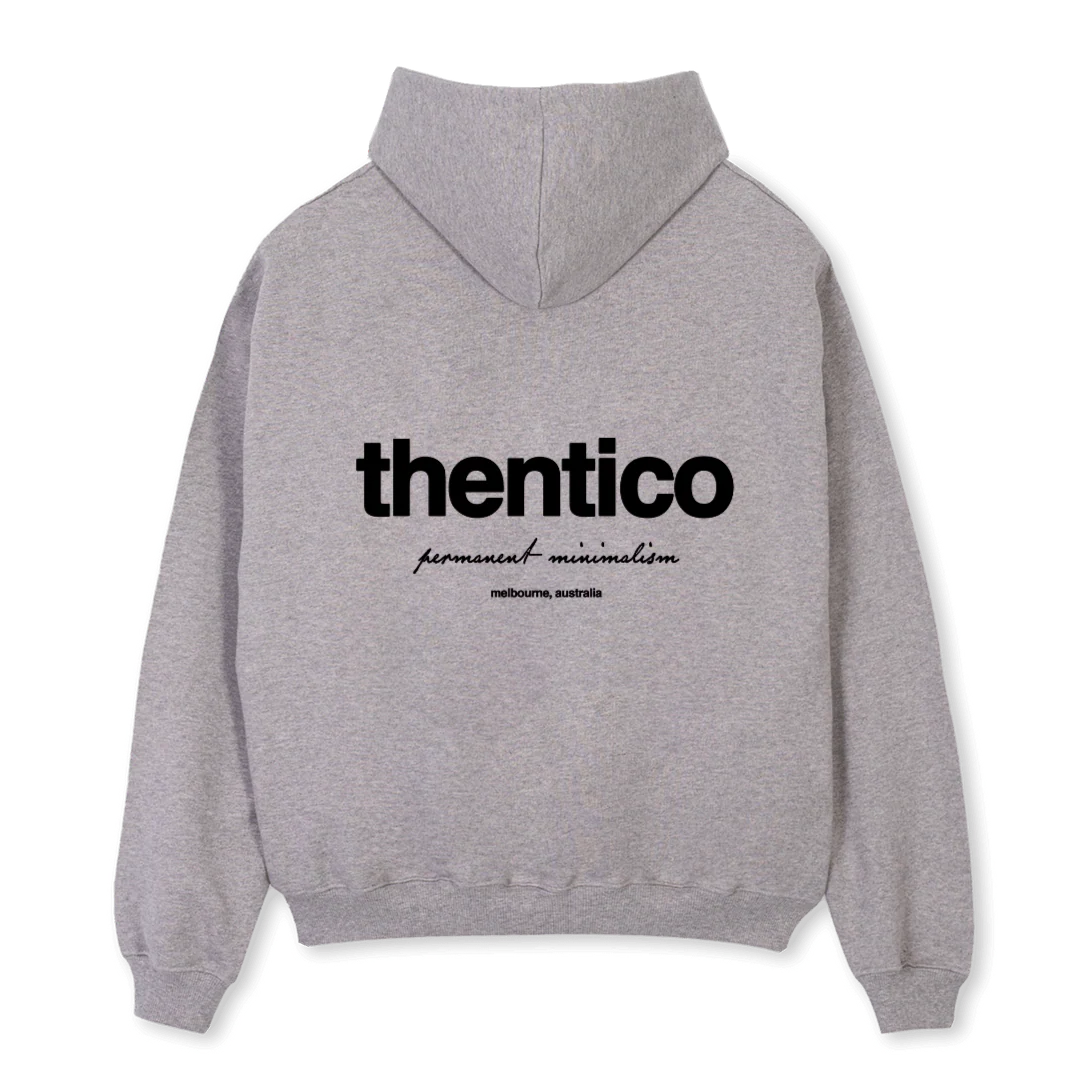 THENTIC_OSH_B Grey Marl Oversized Hoodie. - Image 2