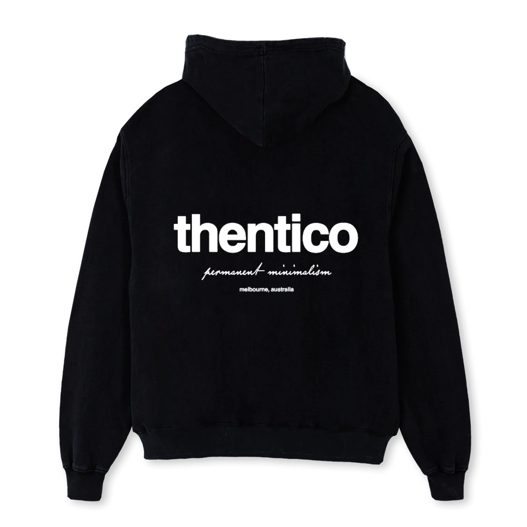 THENTIC_OSH Black Oversized Hoodie. - Image 2