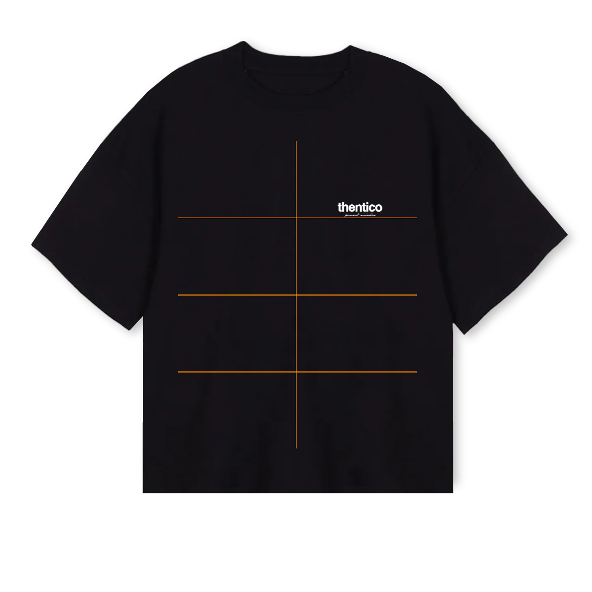THENTICOTEE Black Oversized Boxy Tee.
