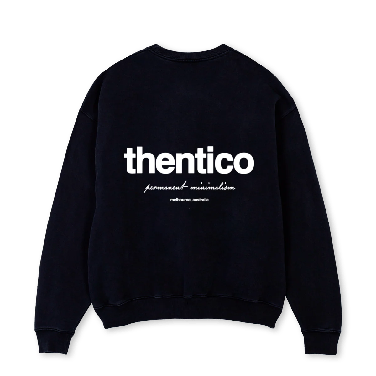 THENTICOSWEATSHIRT Black Oversized Crewneck Sweater. - Image 2