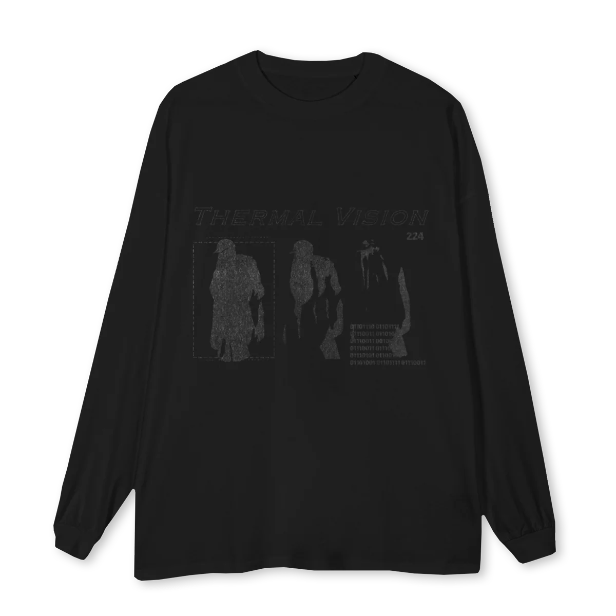 THERMALLONGSLEEVE Black Oversized LS Tee.