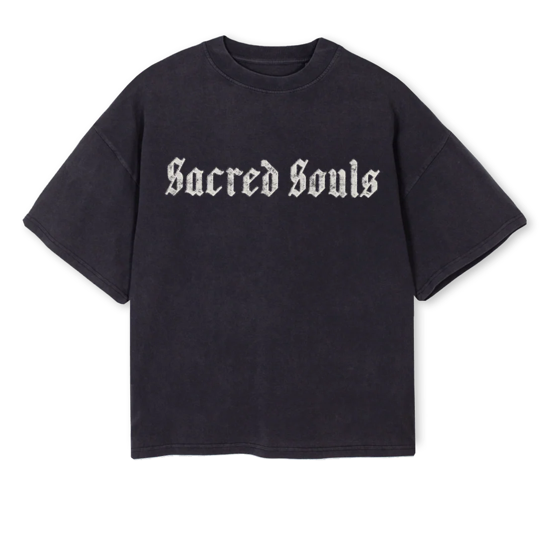 THINK  Vintage Black Oversized Boxy Tee.