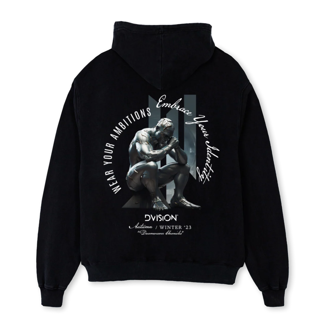 THINKERHOODIE Black Oversized Hoodie. - Image 2