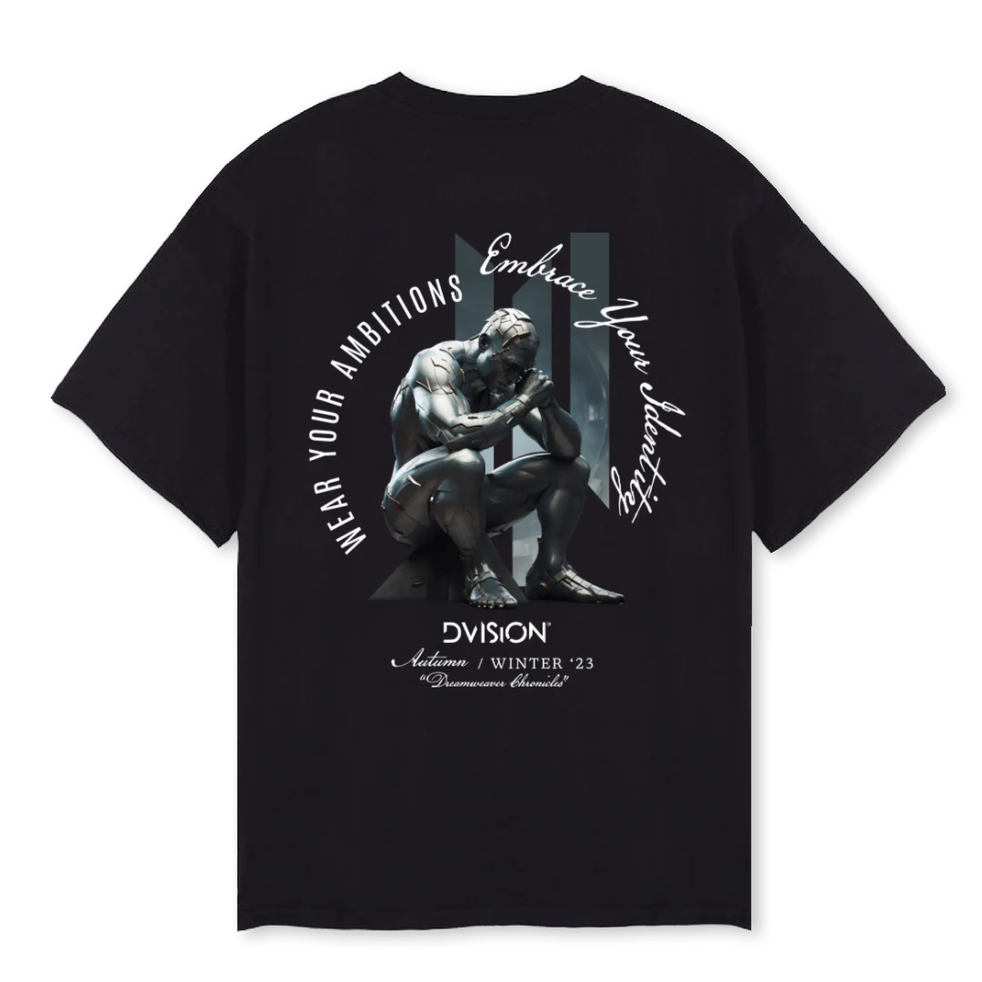 THINKERTEE Black Oversized Tee. - Image 2