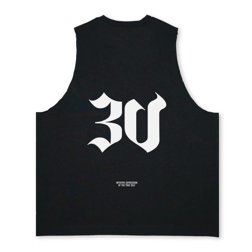 THIRDVOICEDROPONE_2 Deep Black Oversized Vest. - Image 2