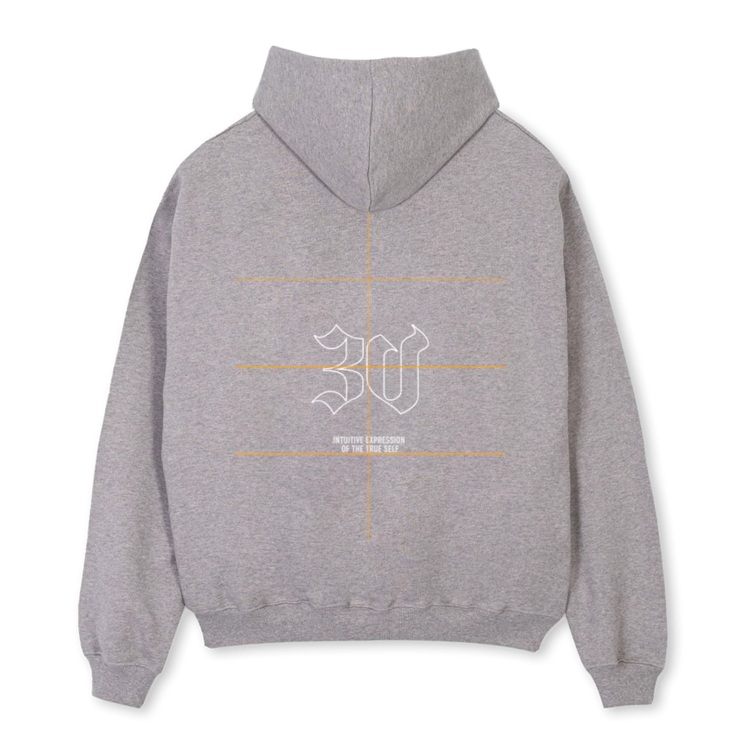 THIRDVOICEGRAYHOOD Grey Marl Oversized Hoodie. - Image 2