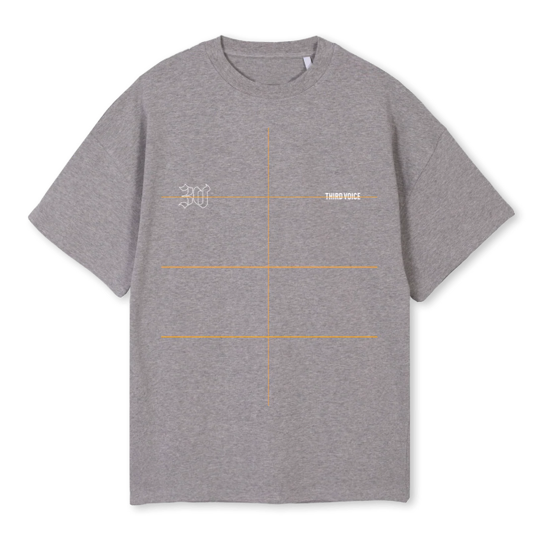 THIRDVOICEGRAYTEE Grey Marl Oversized Tee.