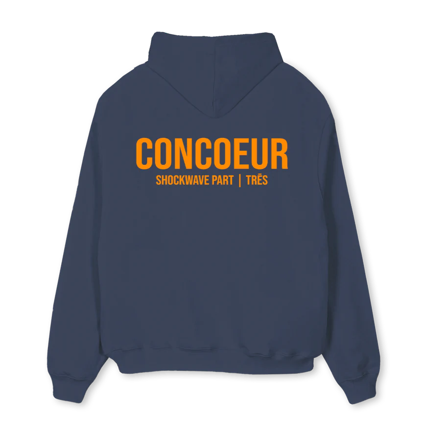 THRE Navy Blue Oversized Hoodie. - Image 2