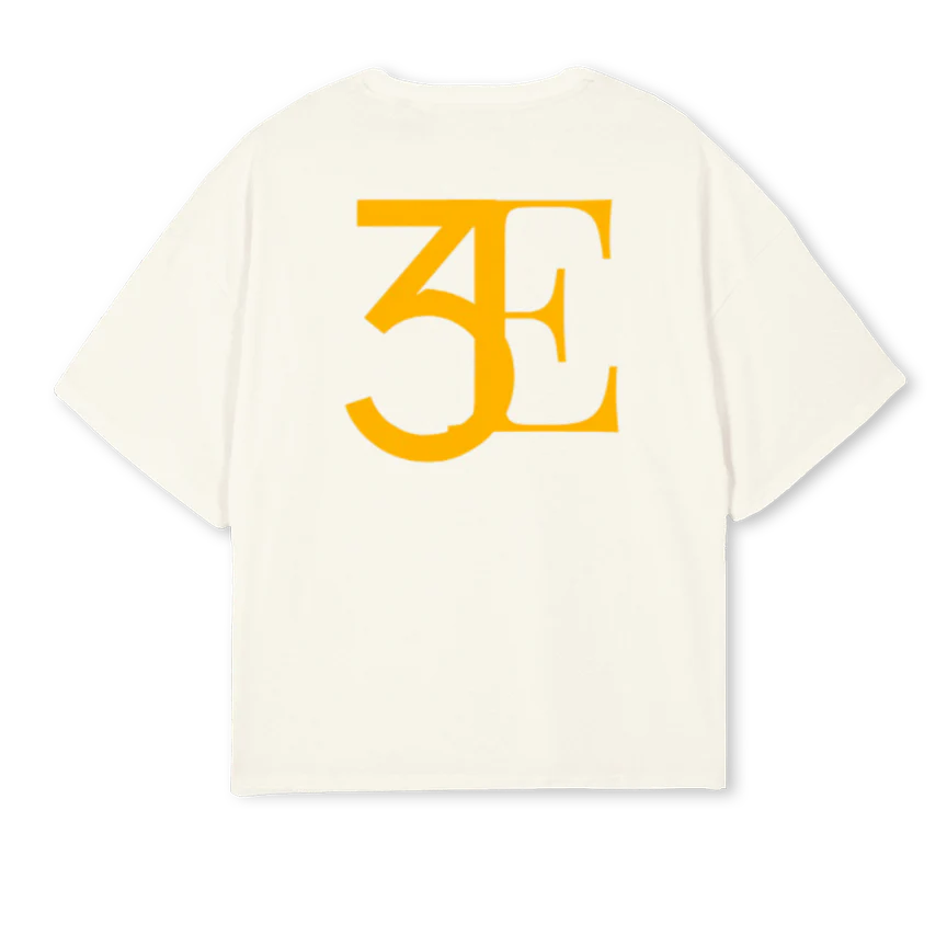THREEEORO Cream Oversized Boxy Tee. - Image 2