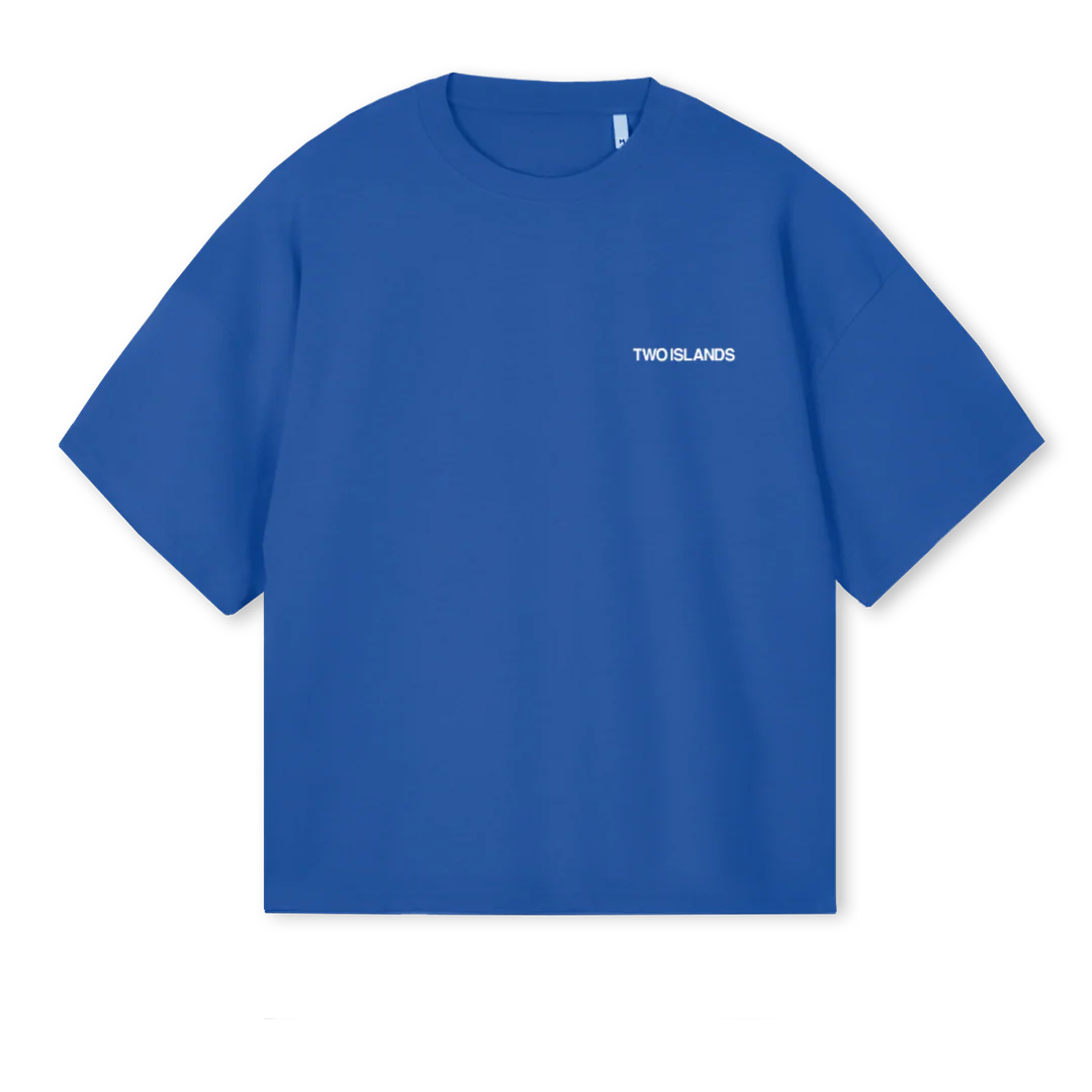 TIBLACKSIGLOGO Cobalt Blue Oversized Boxy Tee.