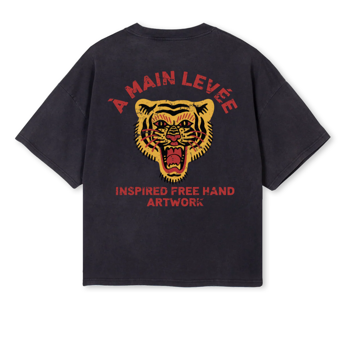 TIGERFACEVINBLKTEE Vintage Black Oversized Boxy Tee. - Image 2
