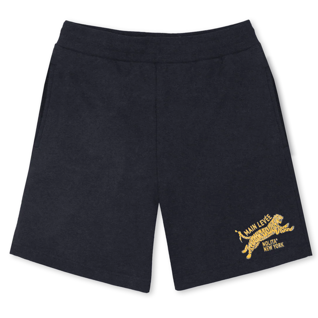 TIGEROUTLINESHORTS Vintage Black Relaxed Sweatshorts.