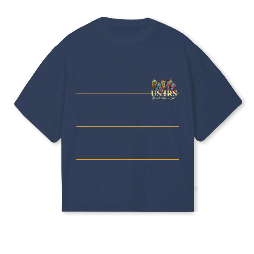 TIMBALESBOXYTEEBLUE Navy Blue Oversized Boxy Tee.