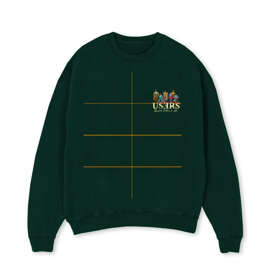 TIMBALESCREWNECKGREE Wild Green Oversized Crewneck Sweater.