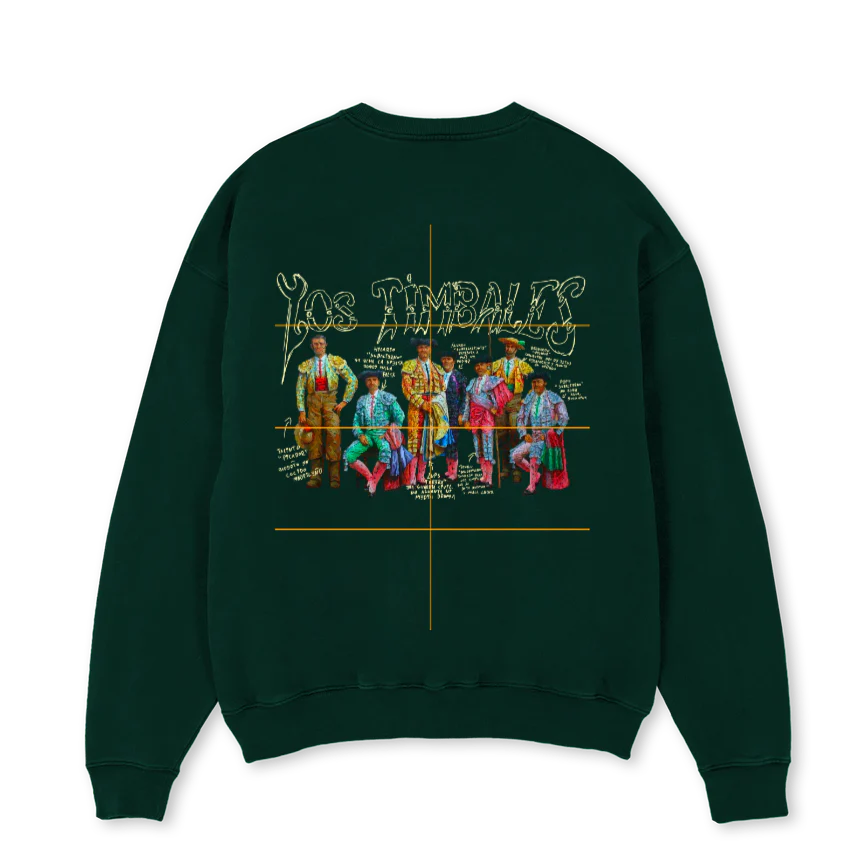 TIMBALESCREWNECKGREE Wild Green Oversized Crewneck Sweater. - Image 2