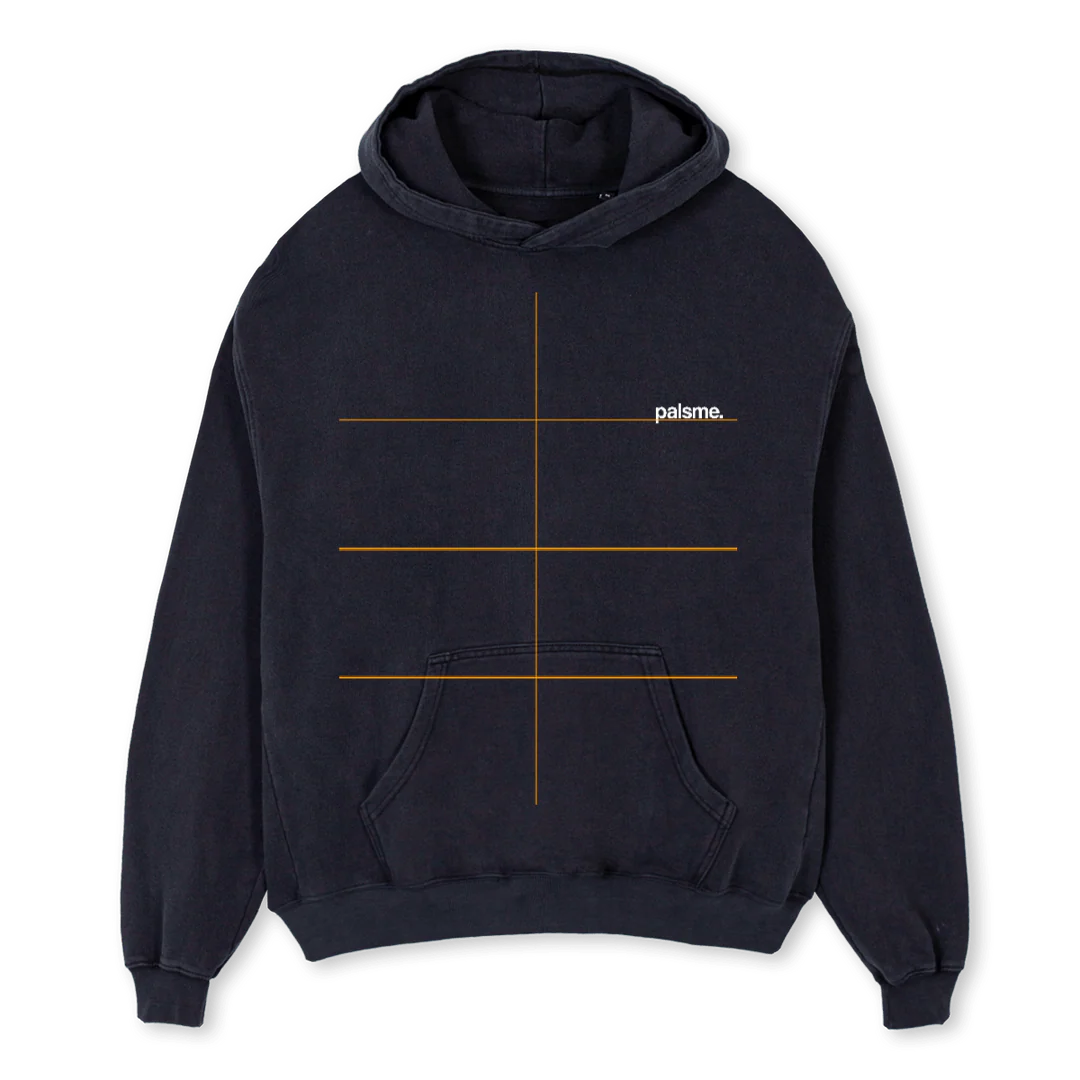 TIME Vintage Black Oversized Hoodie.