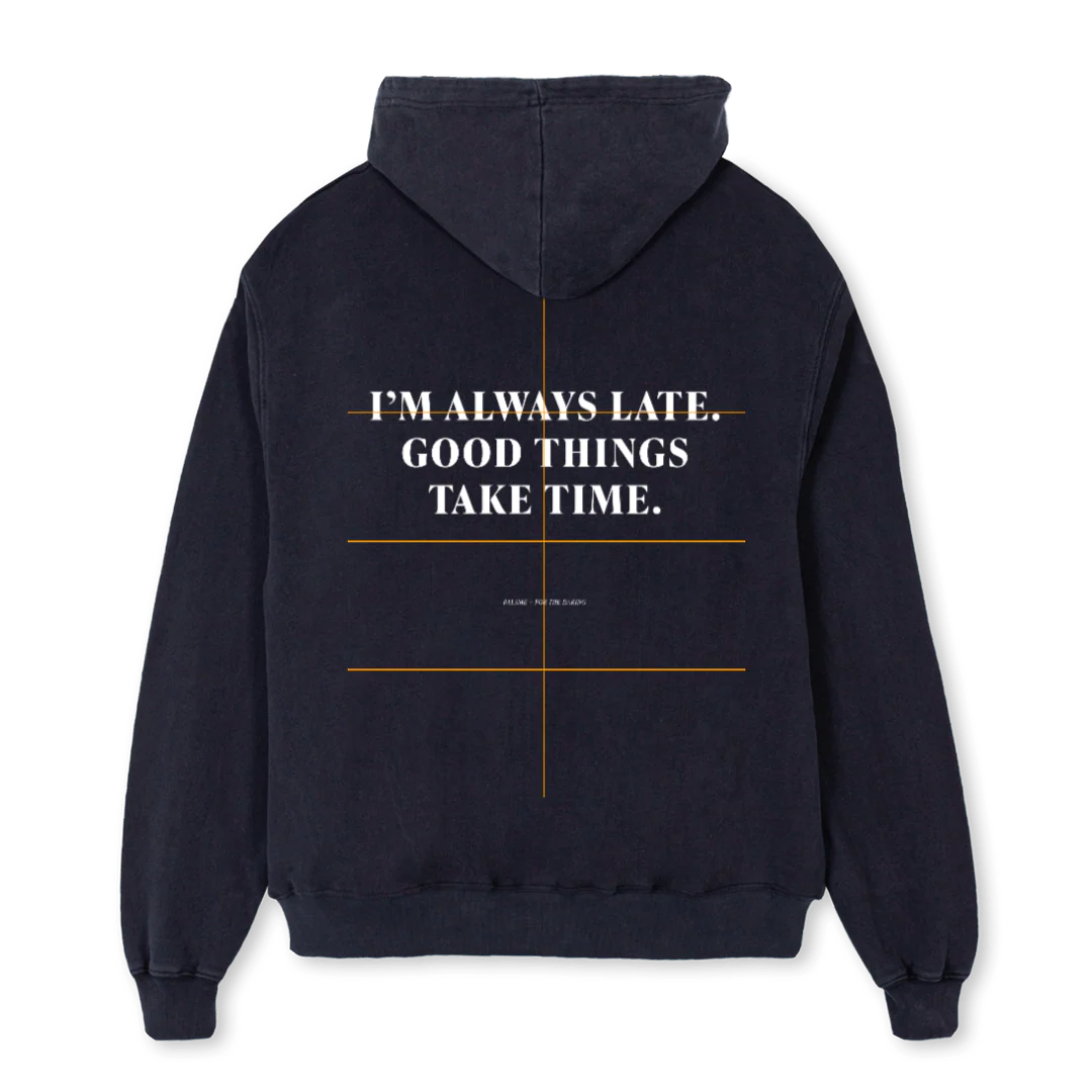 TIME Vintage Black Oversized Hoodie. - Image 2