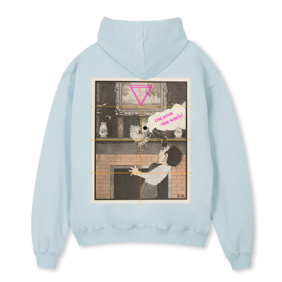TIME WISELY Cold Blue Oversized Hoodie. - Image 2