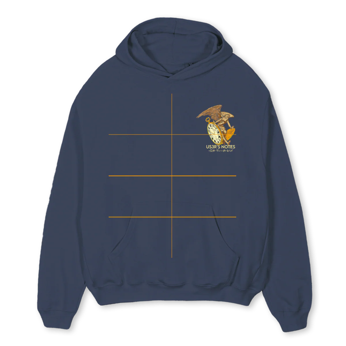 TIMEHOODIE Navy Blue Oversized Hoodie.