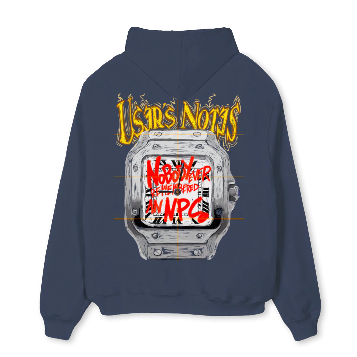 TIMEHOODIE Navy Blue Oversized Hoodie. - Image 2