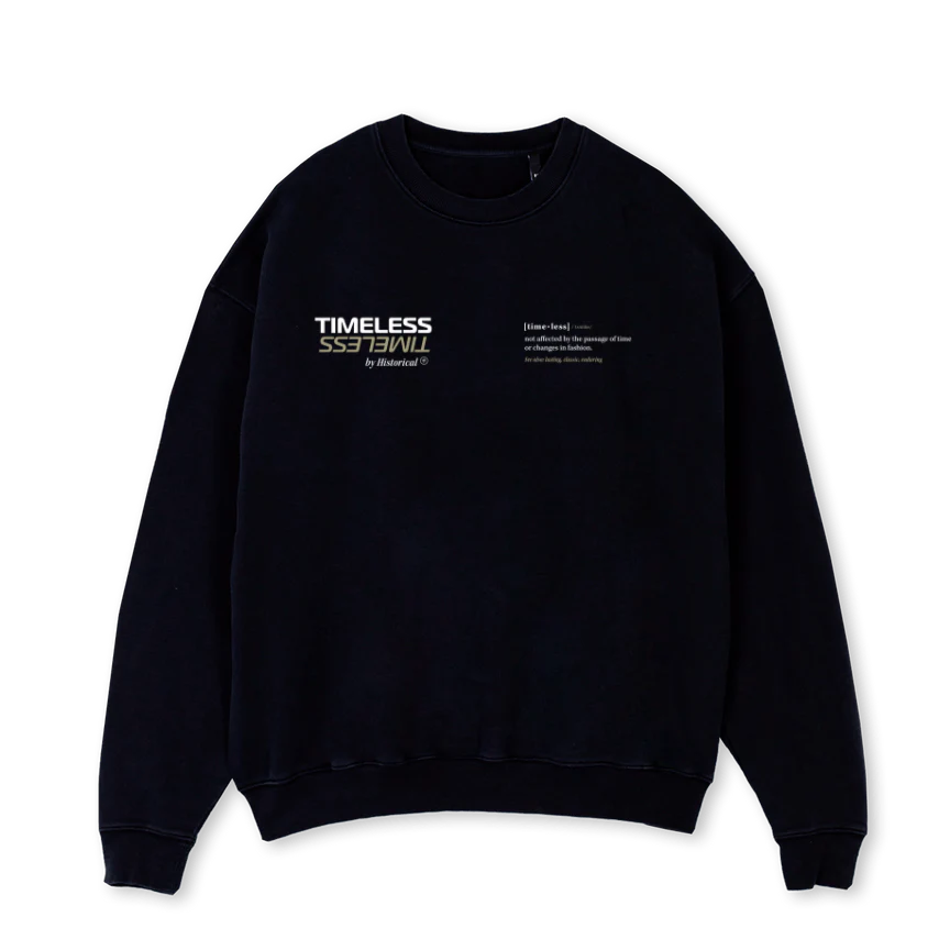 TIMELESSDARK Black Oversized Crewneck Sweater.