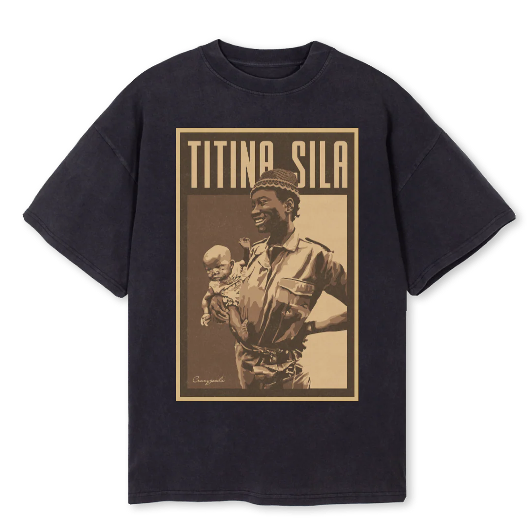 TITINA B Vintage Black Oversized Tee.