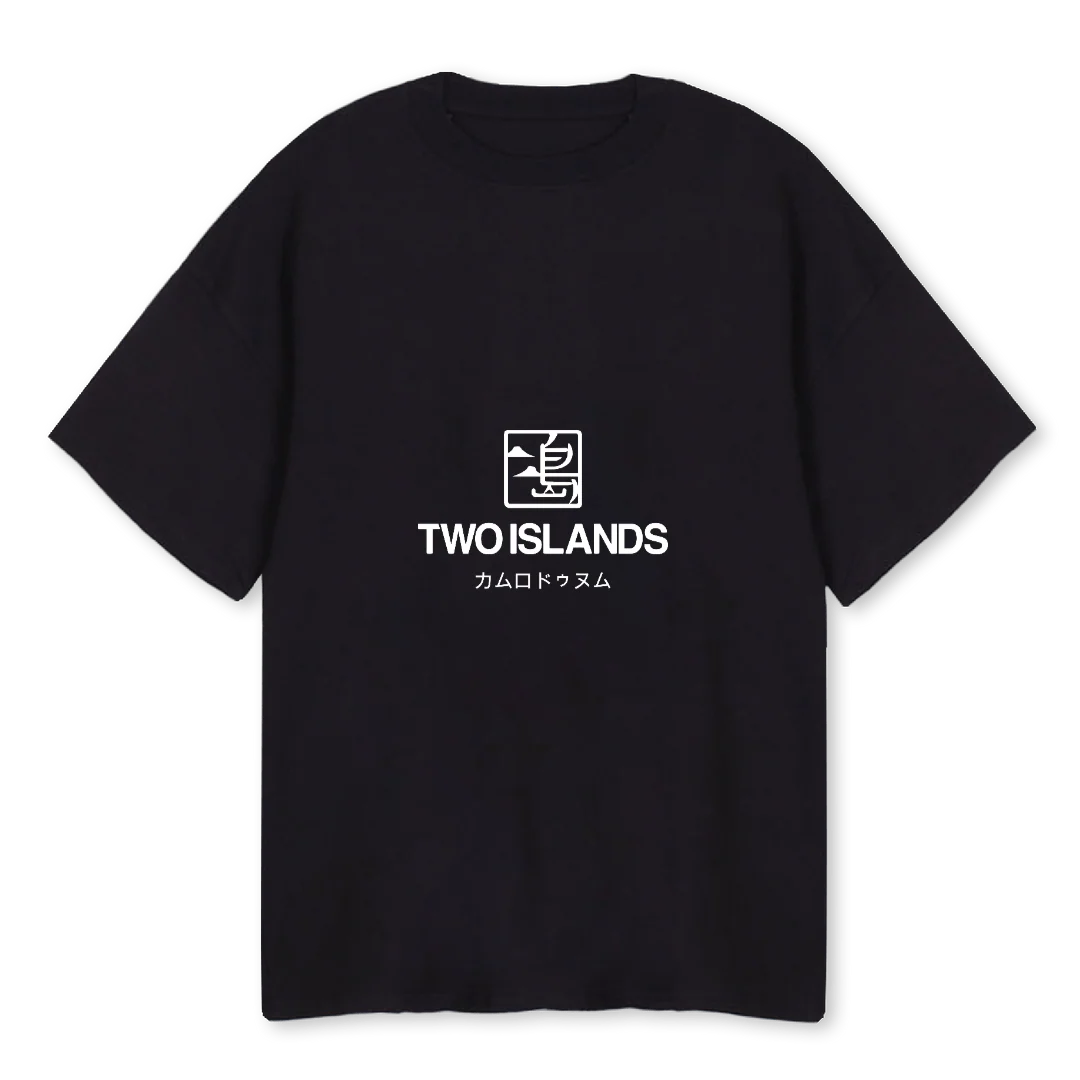 TIWHITELOGO Black Oversized Tee.