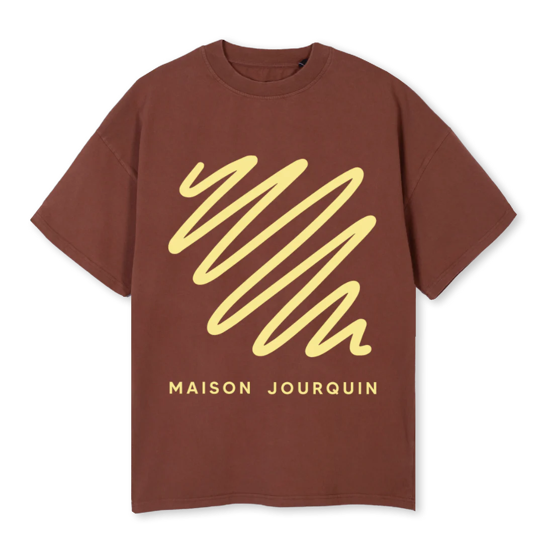 TMJ GRAFF BEIGE FULL Vintage Brown Oversized Tee.