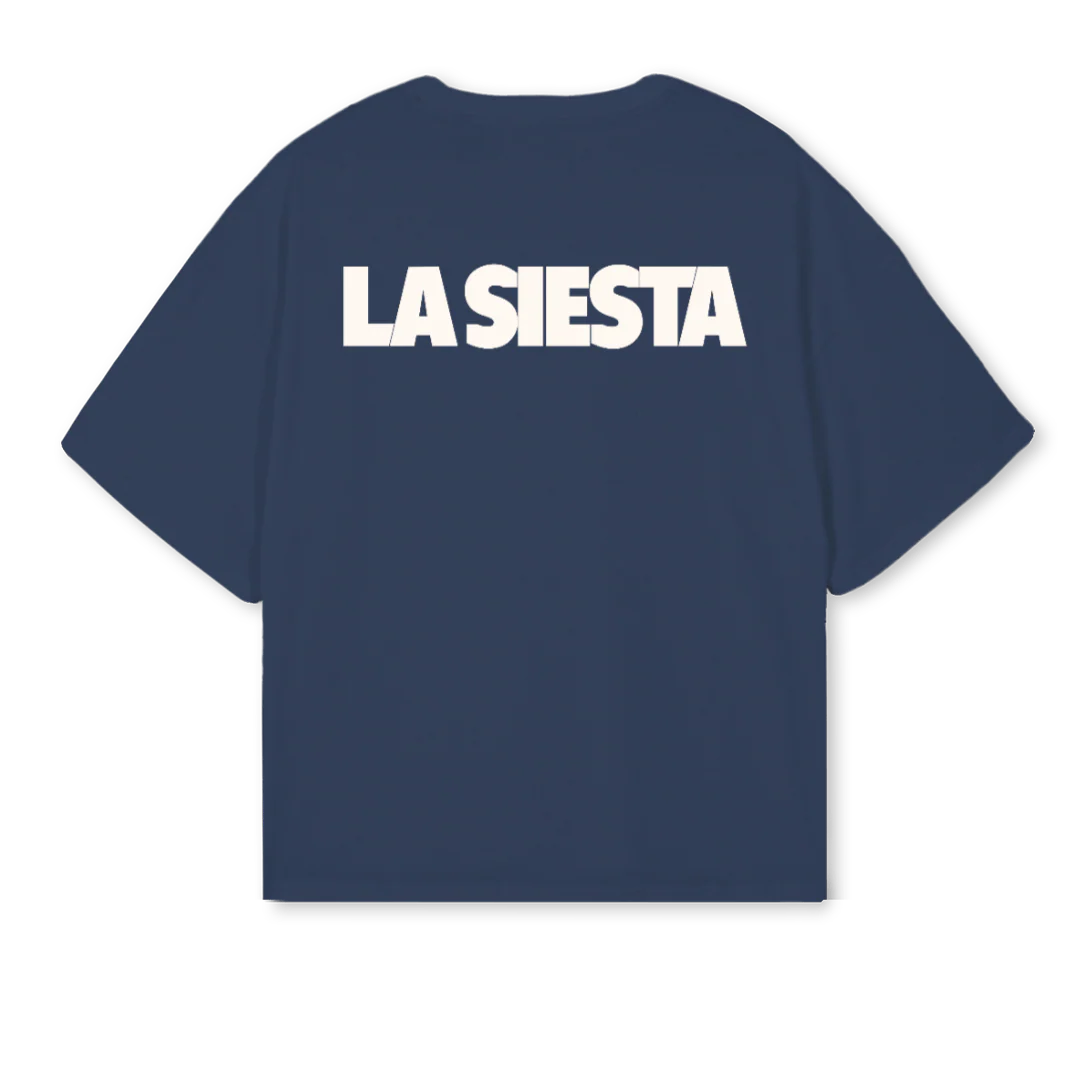TODAYIDIDNOTHINGBOXY Navy Blue Oversized Boxy Tee. - Image 2