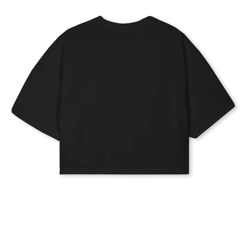 TOPTOP Black Cropped Oversized Tee. - Image 2
