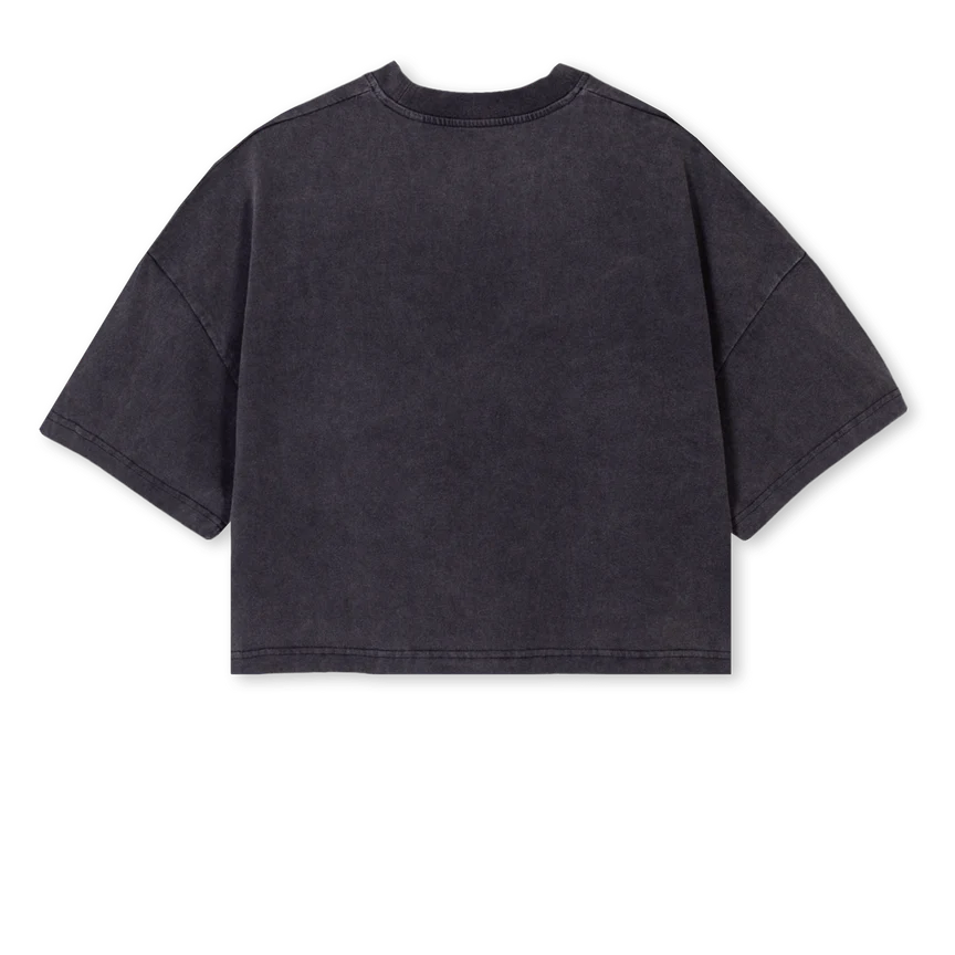 TOPTOP Vintage Black Cropped Oversized Tee. - Image 2