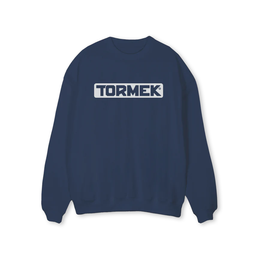 TORMEK OFFWHITE Navy Blue Regular Crewneck Sweater.