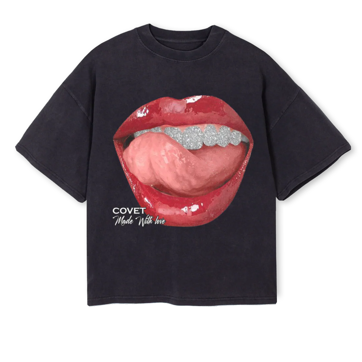 TOUR Vintage Black Oversized Boxy Tee.
