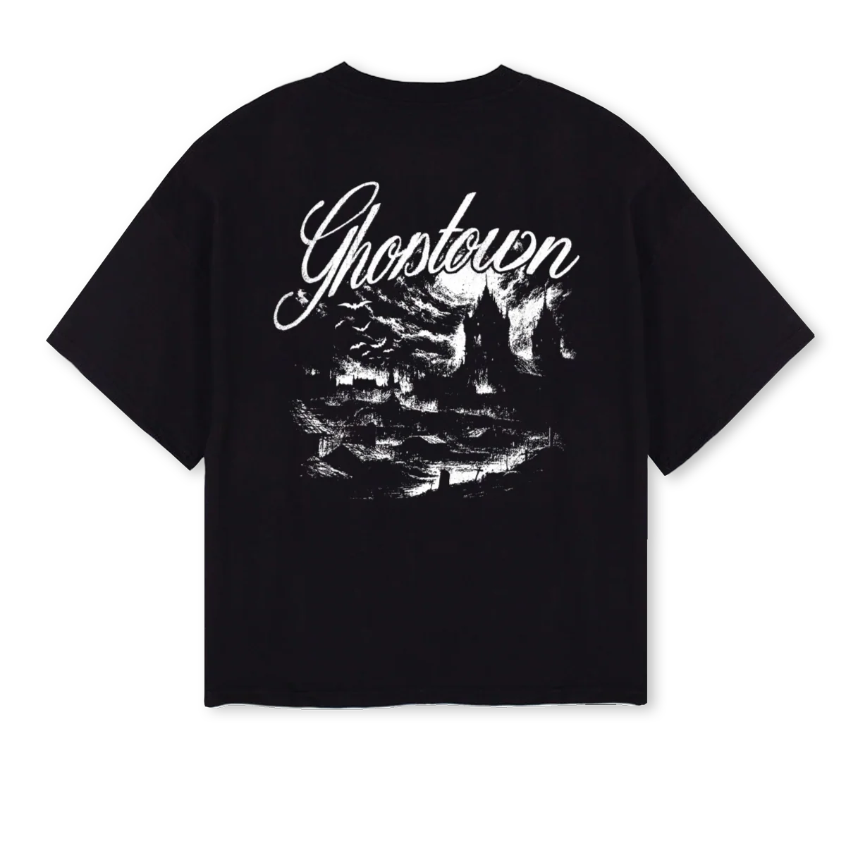 TOWN Black Oversized Boxy Tee. - Image 2