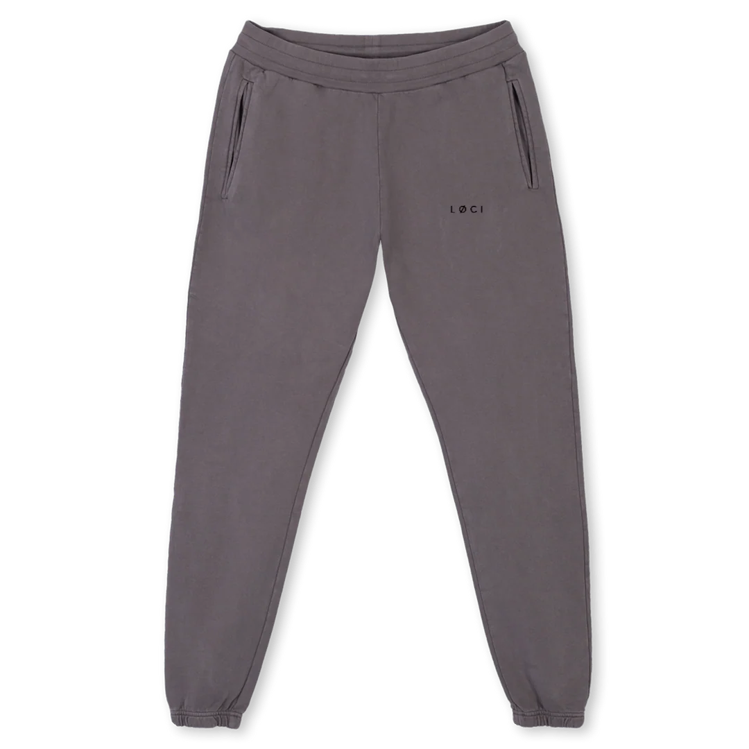 TRACKIESLOGO Pigment Grey Sweatpants.