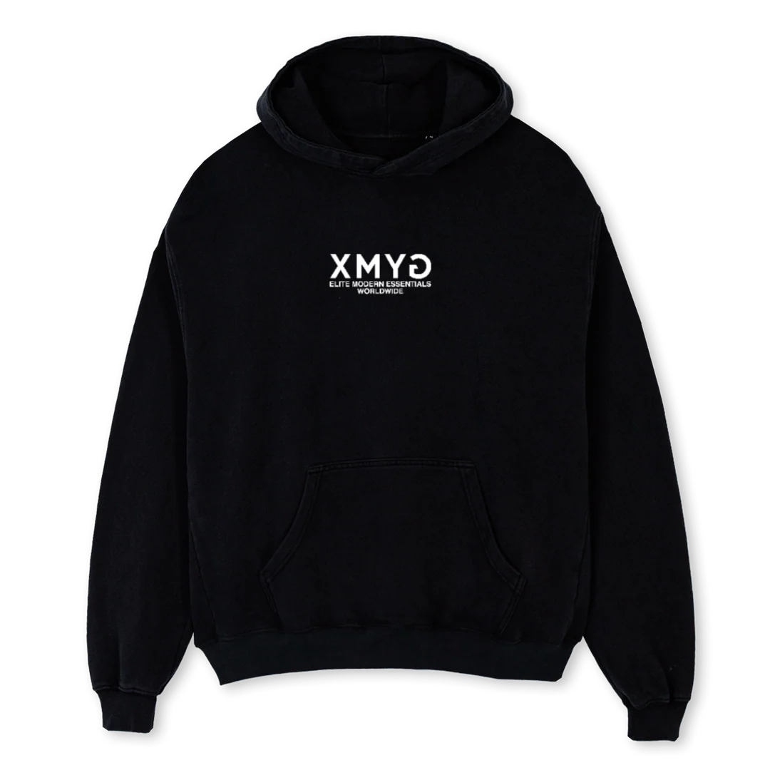 TRAIN Black Oversized Hoodie.