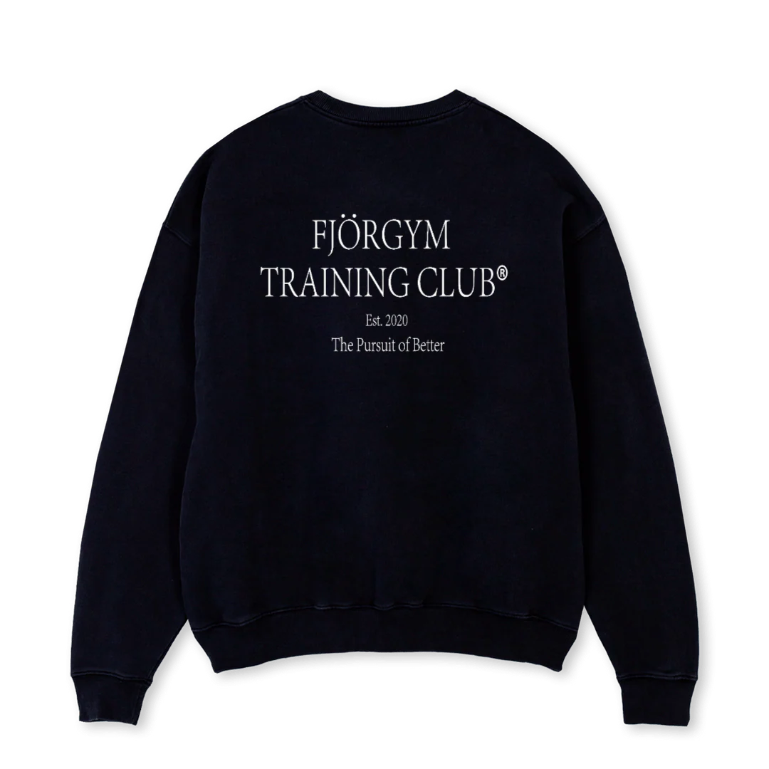 TRAINING CLUB II Black Oversized Crewneck Sweater. - Image 2