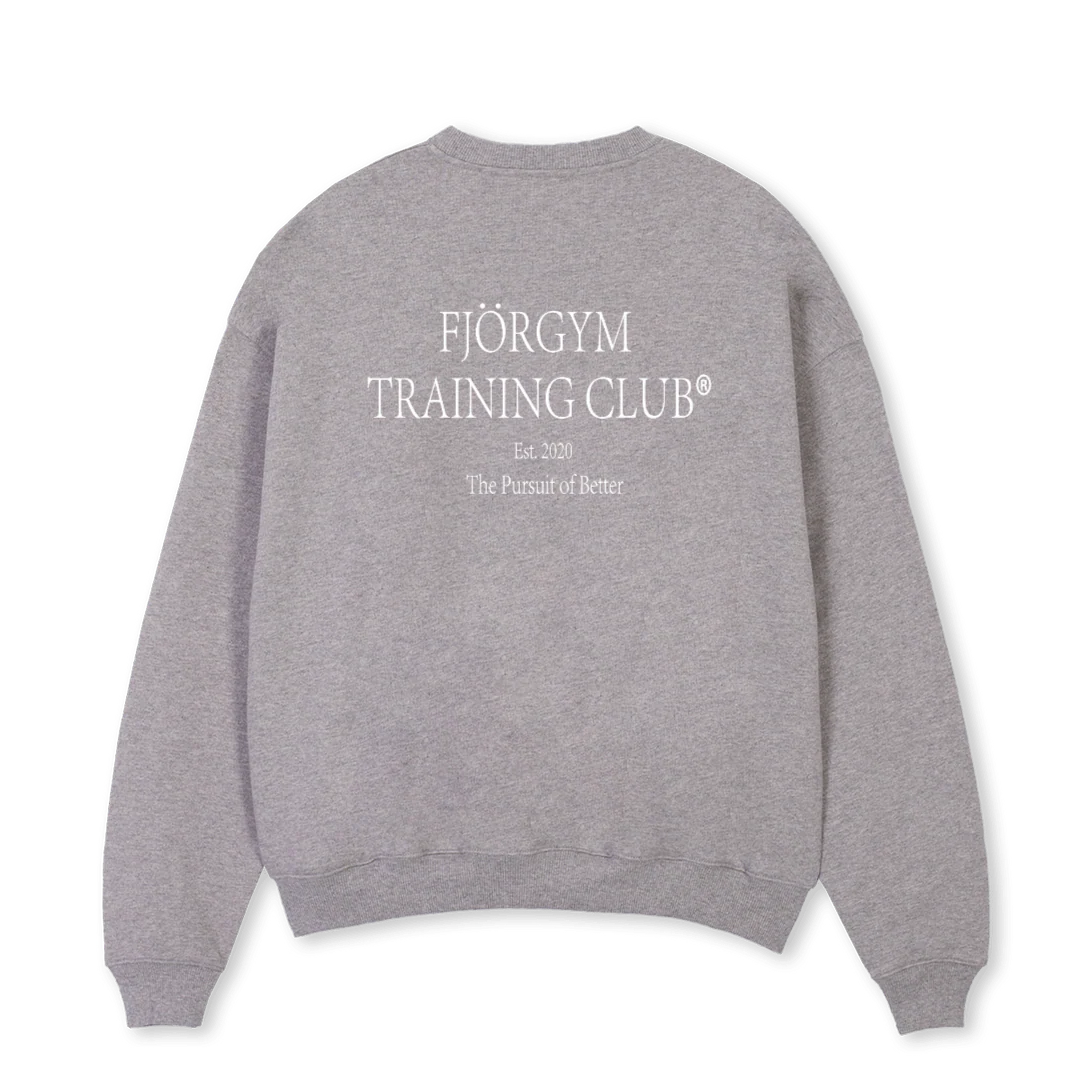 TRAINING CLUB II Grey Marl Oversized Crewneck Sweater. - Image 2
