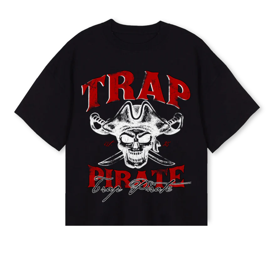 TRAPPP Black Oversized Boxy Tee.