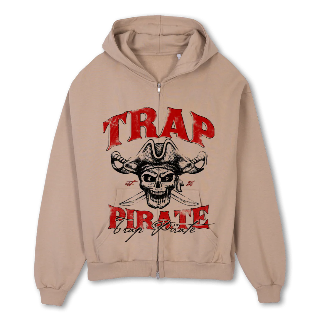 TRAVON Croissant Oversized Zipped Hoodie.