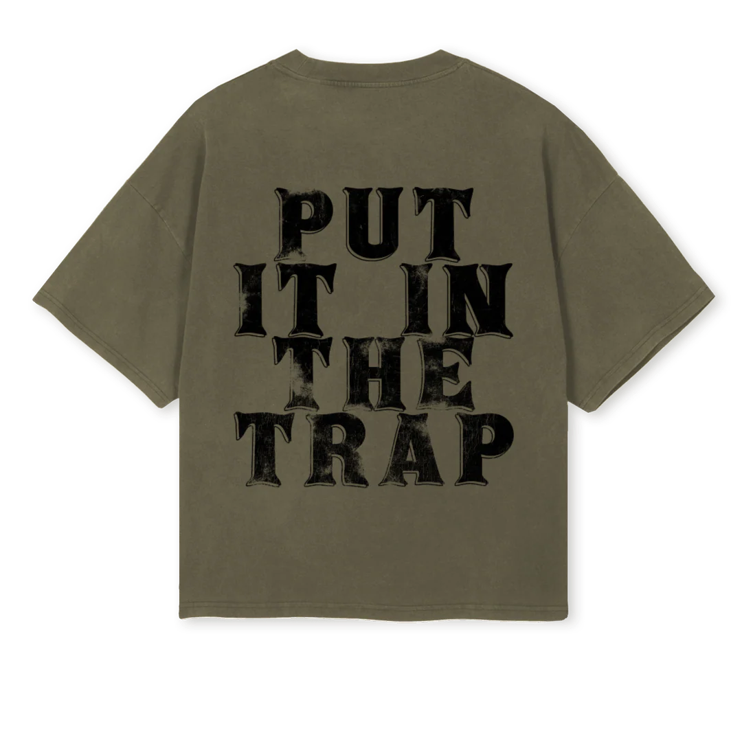 TRE Vintage Olive Oversized Boxy Tee. - Image 2