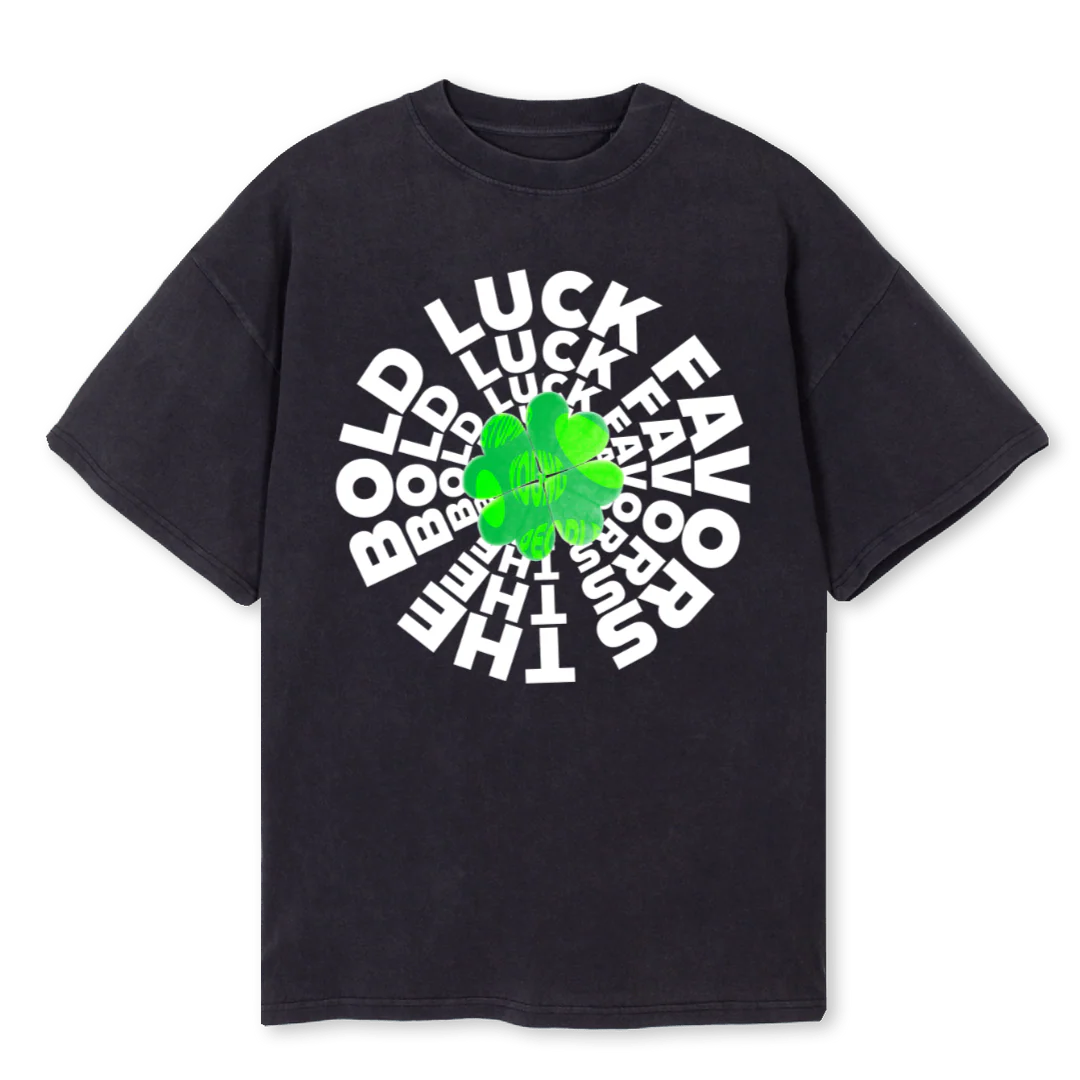 TREFLEWHITELETTERS Vintage Black Oversized Tee.