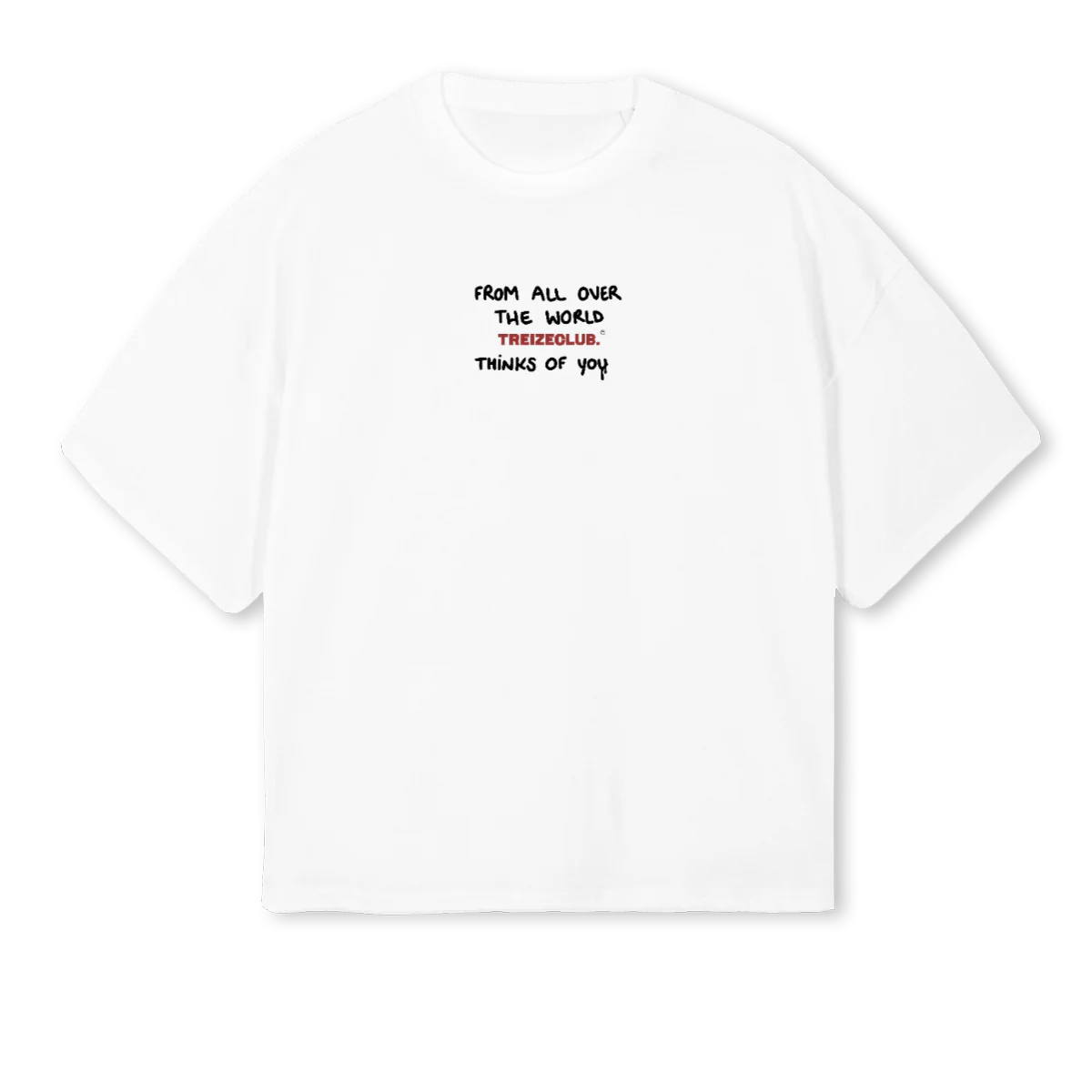 TREIZECLUBBPEACE White Oversized Boxy Tee.