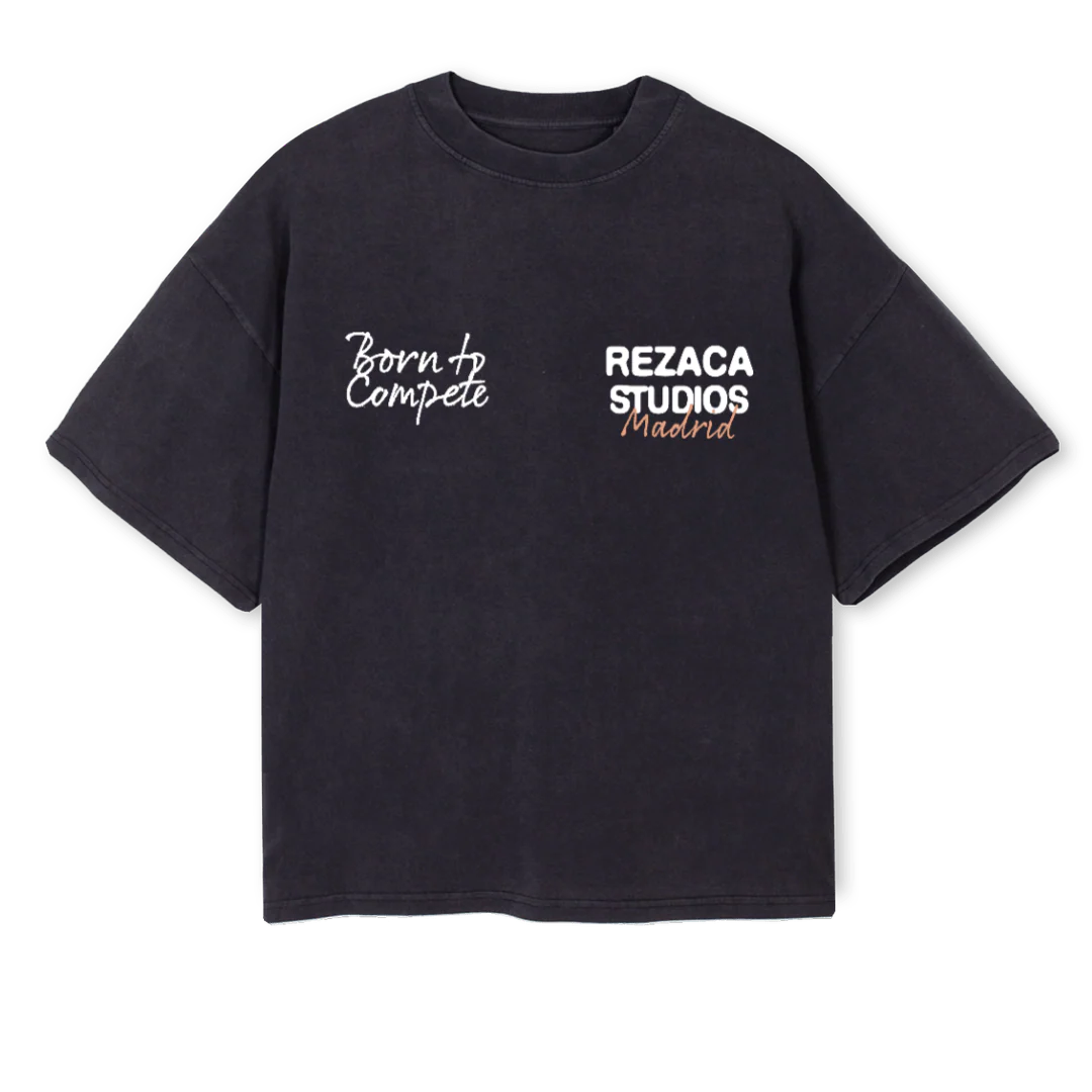 TROPHEE Vintage Black Oversized Boxy Tee.